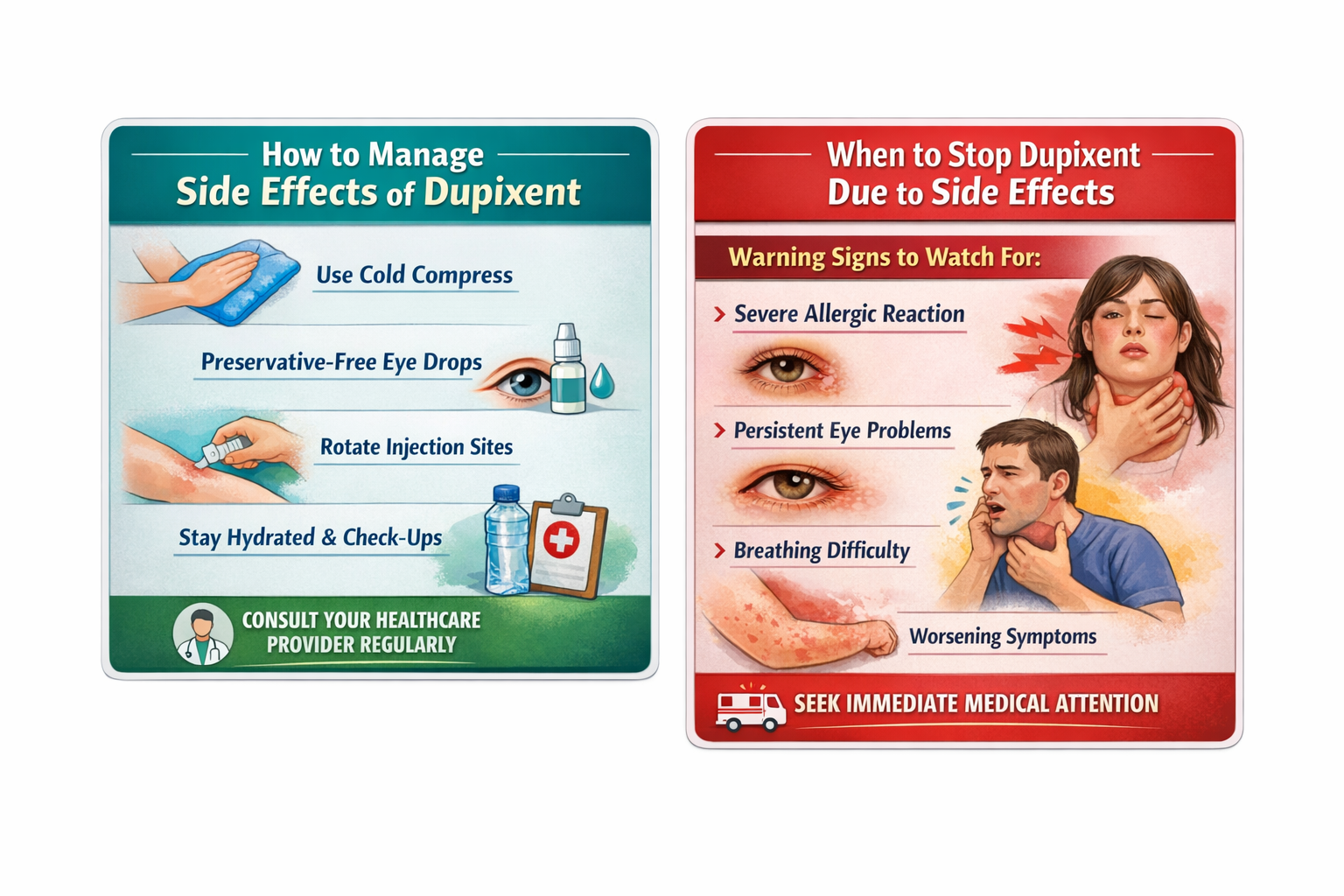 Managing and recognising Dupixent side effects