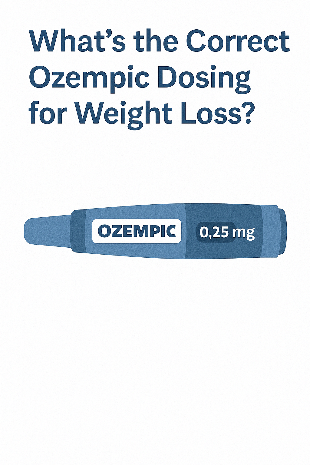 Weekly dosing chart showing correct Ozempic dose progression for weight loss